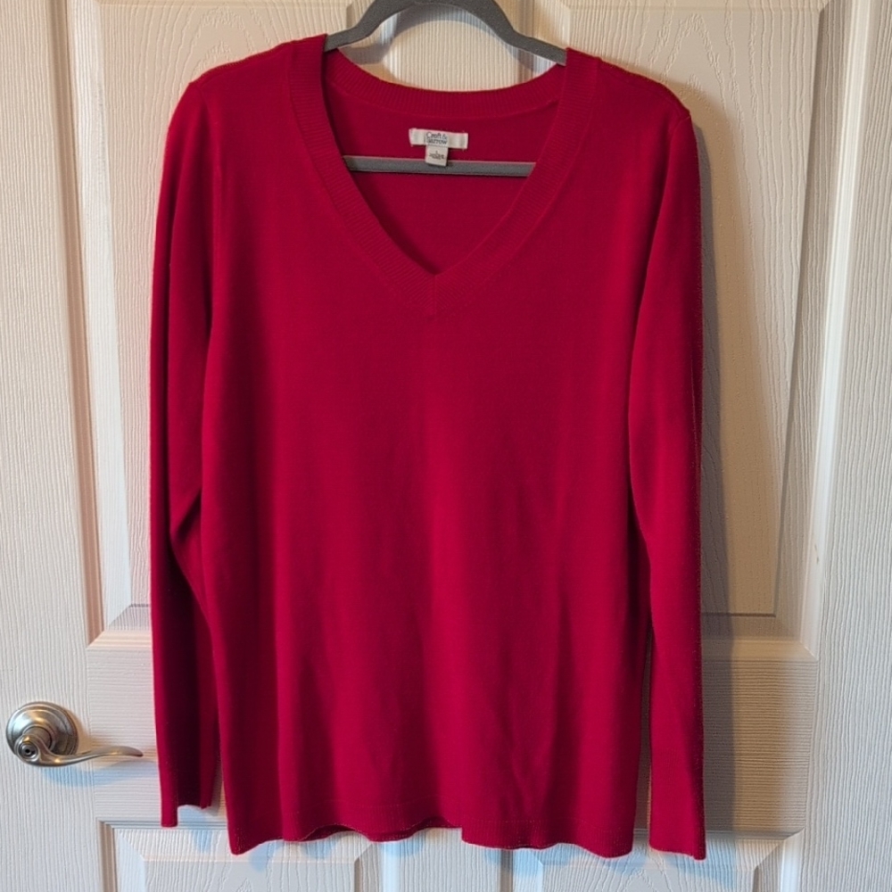 Croft & Barrow Classic Red V-Neck Sweater